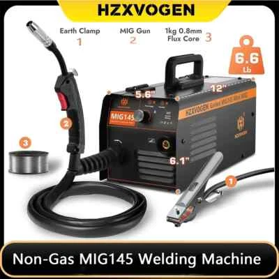 HZXVOGEN UK 140A MIG Welder Professional No Gas MIG Welding 220V Gasless Mig Mag Welder