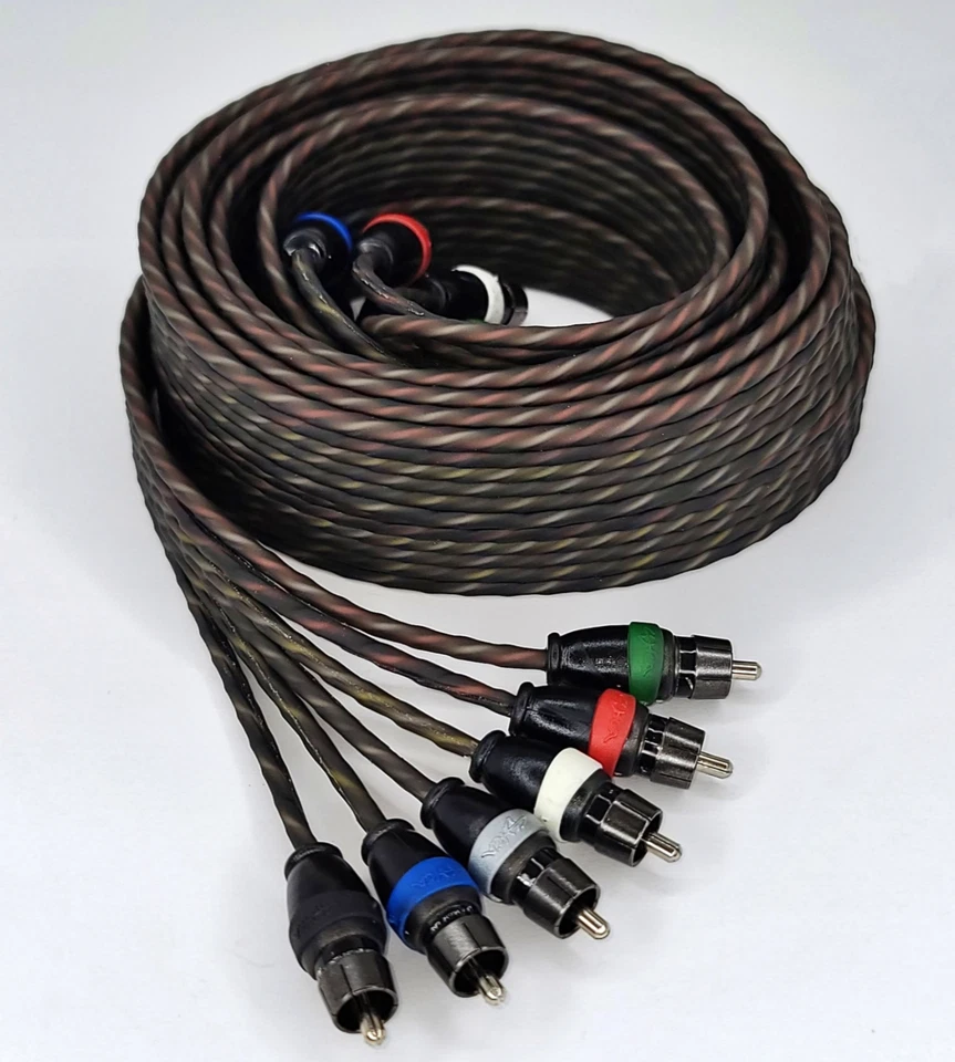 SKY HIGH CAR AUDIO 12ft 6 CHANNEL TWISTED RCA