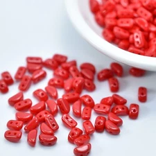 KOS® PAR PUCA® (50 Beads) - Opaque Coral Red - 6x3mm 2-hole