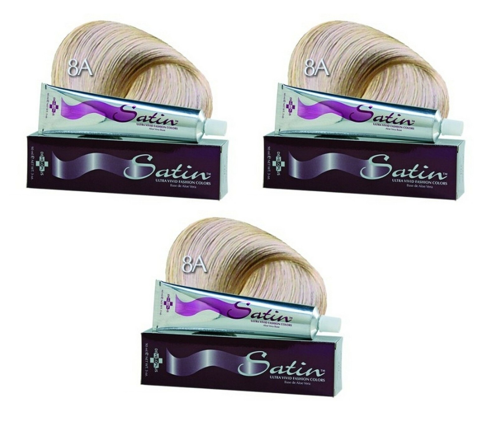 BL Developlus Satin Color #8A Light Ash Blonde 3 oz - THREE PACK