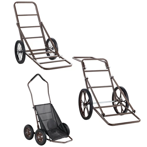 VEVOR Folding Deer Cart Game Hauler Utility Gear Dolly 500/300 LBS Capacity
