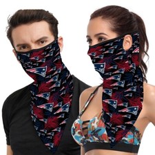 2pcs New England Patriots Dustproof Ear Loop Headband Bandana Travel Print Scarf