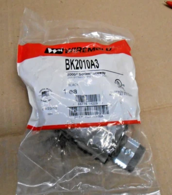 1 NEW LEGRAND WIREMOLD BK2010A3 2000 ENTRANCE END FITTING BLACK (5 AVAILABLE)