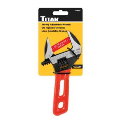 #ad Titan Stubby Adjustable Wrench 1 7 16 in. Jaw Capacity 12140 $14.99