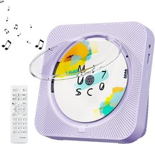 ZYOKATA Portable CD Player Bluetooth 5.1 Desktop FM Radio USB AUX Remote Purple