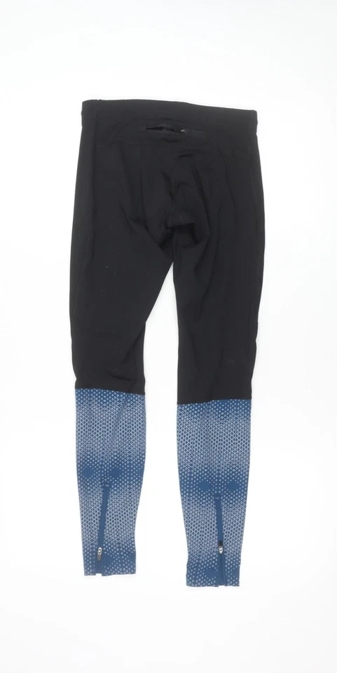 Asics Womens Black Blue Running Leggings Size S Moisture Wicking - Image 3 of 4
