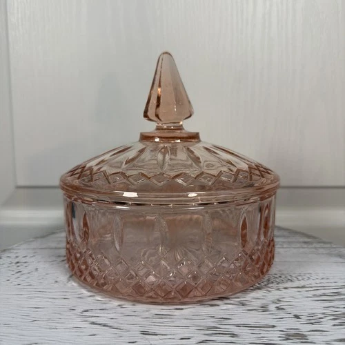 Indiana Glass Tiara Princess Candy/Trinket Dish with Lid