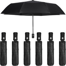 6 Pcs Travel Compact Umbrella Automatic Open Close Windproof Small Light Backpac