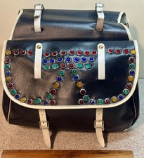 Vintage 1960s Jeweled Leatherette Bicycle Saddle Bags Schwinn Phantom Bike NM