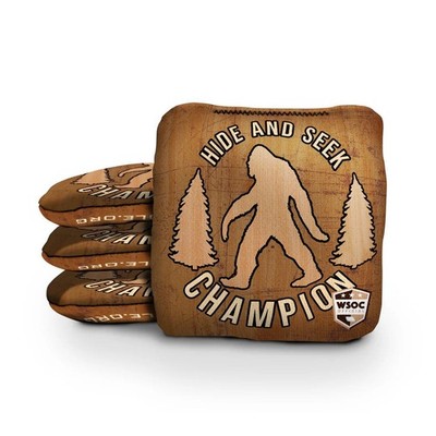 WSOC Cornhole Bags Sasquatch Hide And Seek Brown Set Of 4 Rapter 5.5