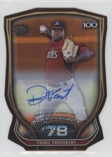 2015 Bowman Scouts' Top 100 Orange Die-Cut 19/25 Touki Toussaint Auto f0v