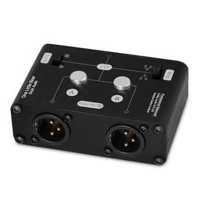 2 Way XLR Balanced Stereo Audio Switcher Passive A/B KN102-1-IN-2-OUT, Black 