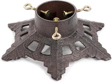 Sungmor Cast Iron Christmas Tree Stand, Heavy Duty Stand Antique Brown 