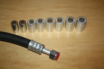 8 Alu Presshülsen für Auto Klimaanlage AC Schläuche 15-16, 18-19, 20-22, 22,5-24 - Bild 1 von 2