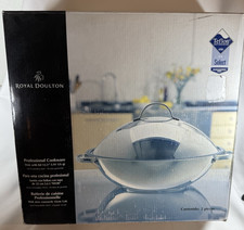 Royal Doulton Professional Cookware Stainless Steel 18/10 Wok W/ Lid 12.5”