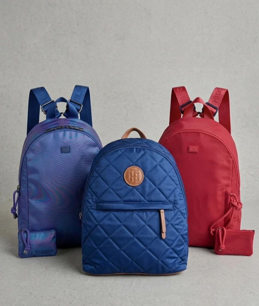 Tommy Hilfiger Navy Quilted Mini Backpack with Gold Hardware retail $118 NWOT Tommy Hilfiger Navy Blue and Gold mini Backpack | eBay main image 2