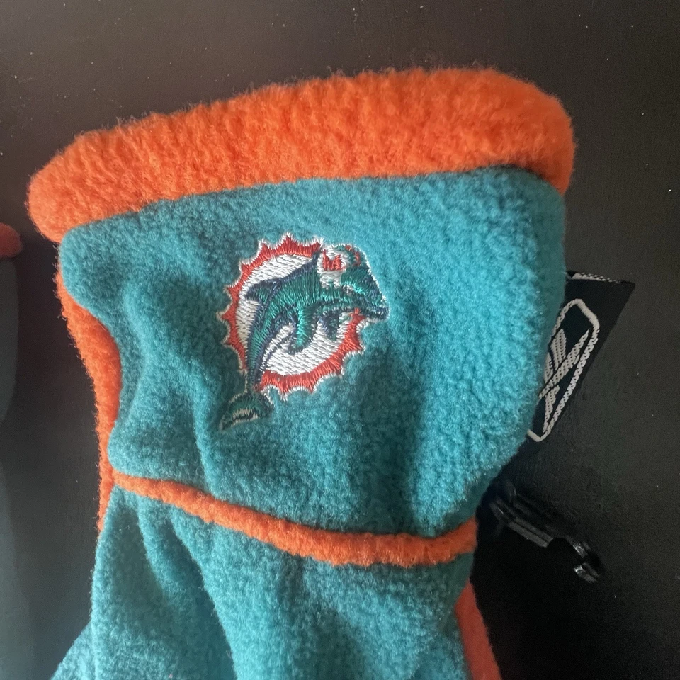 Guantes polar vintage Miami Dolphins naranja y verde azulado Foto 4 de 4