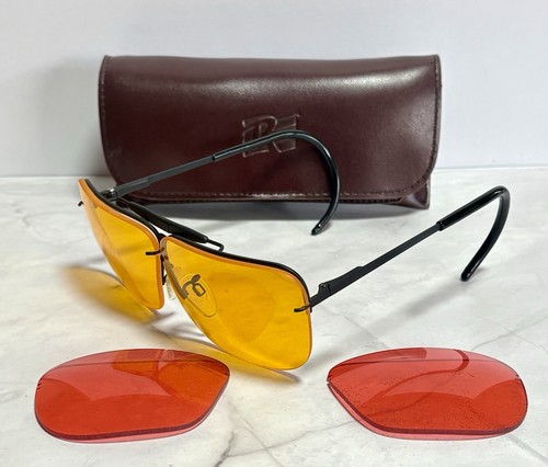 VTG Randolph Engineering Range Shooting Glasses 2 Lenses W/ Leather Case- NICE!