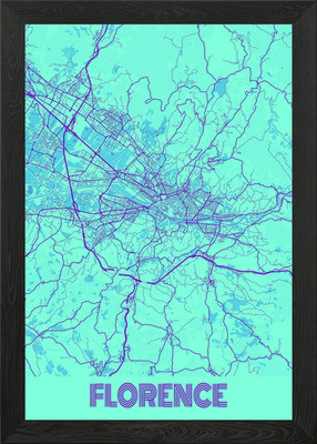 Florence Galaxy City Map Framed Wall Art Poster Canvas Print Picture