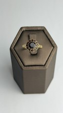 Garnet 9ct Gold Ring , Vintage And Hallmarked , Yellow Gold
