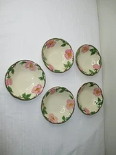 Lot of 5 Vintage Franciscan Desert Rose Berry/Dessert/Fruit  Bowls 5"