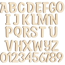 124 PCS 1 Inch Unfinished Wood Alphabet Letters and Wooden 1 inch, wood