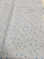 1 Yard Blue Polka Dots Baby Blue Flannel Cotton Decor Quilting Sewing Fabric