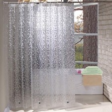 EurCross Heavy Duty Extra Wide Shower Curtain Liner 108 x 72 inch with 3D Peb...