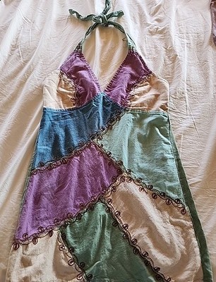 Blue Sky Patchwork Hippie Boho Fairy Festival Mini Dress/Long Top + 3  Others | eBay