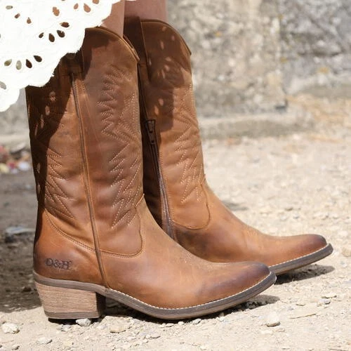 Oak & Hyde Texan Hi Womens Ladies Tan Cowgirl Western Cowboy Boots Size 4-9