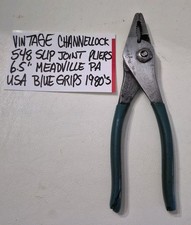 Vintage Channellock 548 Slip Joint Pliers 6.5 Meadville Pa Usa Blue Grips 1980s Vintage Channellock 548 Slip Joint Pliers 6.5 Meadville Pa Usa Blue Grips 1980s