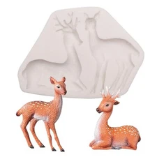 Christmas Deer Silicone Mold 3D Elk Fondant Molds for Frozen Christmas Party 