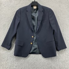 Lands End Blazer Boys 14H Navy Blue Gold Buttons Formal Jacket READ Condition 