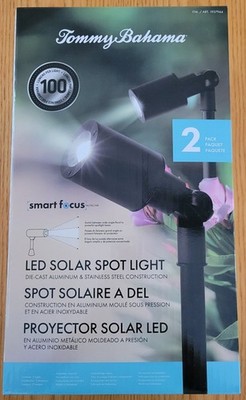 Tommy Bahama LED Solar Spotlights - Smart Focus - 100 Lumens - 2 Pack #7944
