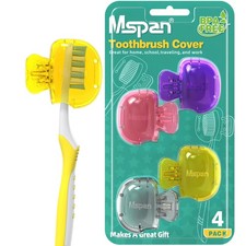 4PCS Toothbrush Head Cover Cap Protector Clip Plastic Pod Travel Case Protective