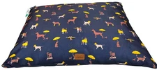 JOULES Luxury Soft Navy Blue Comfort Dog Print Bed Mattress 60 X 80cm UK M