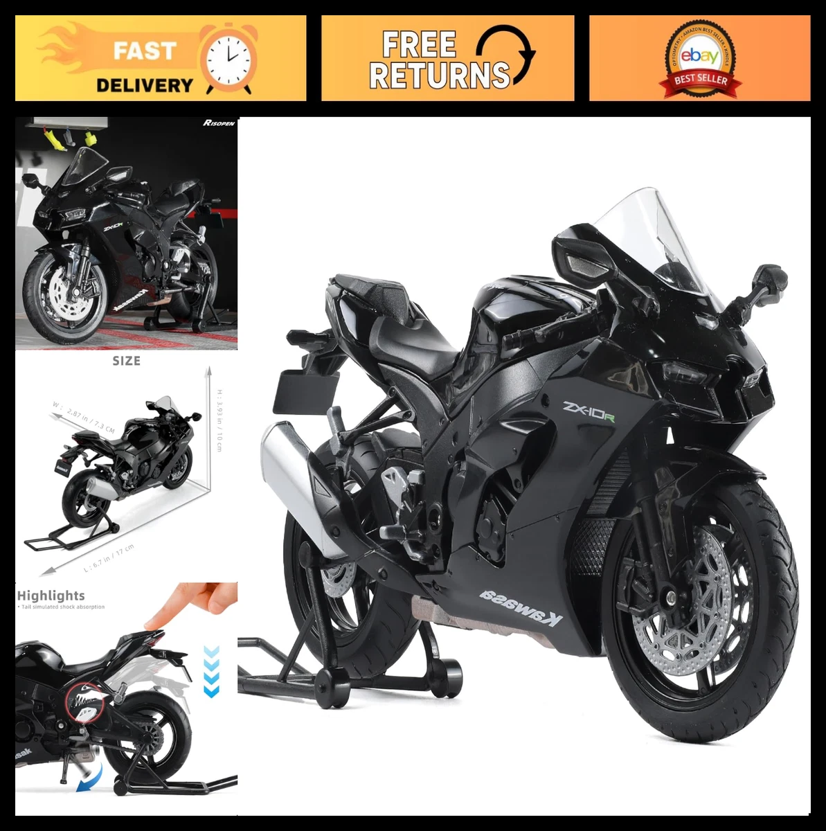 Kawasaki Ninja ZX-10R Contemporary Manufacture Diecast Motorcycles