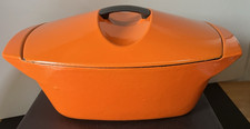 COCOTTE Le Creuset Raymond LOEWY en fonte émaillée Orange 4,5l COQUELLE Vintage