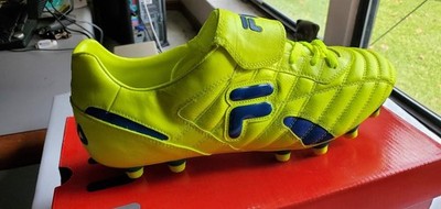 Fila Mens M'S FORZA T MD LEATHER/SYN Soccer Cleats yellow/Royal Blue  US 11.5