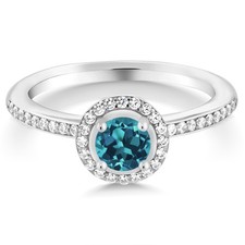 925 Sterling Silver London Blue Topaz Ring For Women 0.69 Cttw, Gemstone