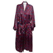 Christian Dior Monsieur Robe O/S Vintage Burgundy Geo Medallion Satin Hong Kong