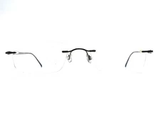 MarchOn Airlock 2 Rimless Rectangular Glasses Black Temples 770 034 52 18 145