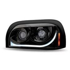 Freightliner Century LED Projector Headlight Assembly-Black Driver Side