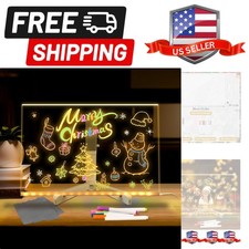 Acrylic Dry Erase Board with Light Up  11.8  LED Note Board with Colors, Stand...