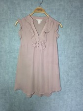 H&m mama size S light pink ruffle maternity blouse sleeveless top