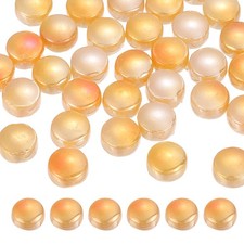 12mm Glass Mosaic Tiles, 300g Iridescent Glass Mosaic Tile Bulk, Pearl Apricot