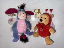Disney Store Plush Eeyore Lovebug Mini Bean Bag Plush Winnie the Pooh Firefly 8"