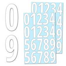 100 Pieces 3" - Number Stickers Waterproof Vinyl Reflective Numbers - White