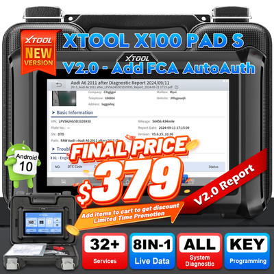 XTOOL X100 PAD S V2.0 IMMO Key Programming Programmer Scanner + FCA For Jeep