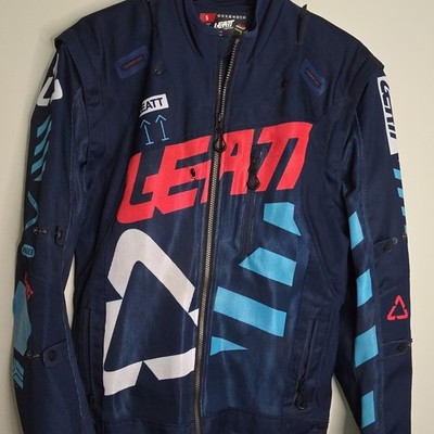 Leatt GPX 4.5 X-Flow Racing Moto Jacket Light Weight Water Resistant Blue Small
